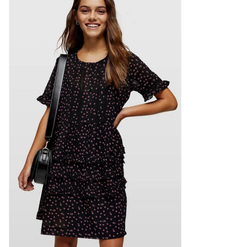 Topshop Ladder Trim Mini Dress